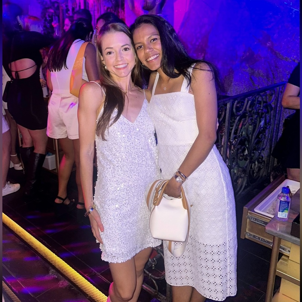 Lulu's White Sequin Slip Dress with Adjustable Straps